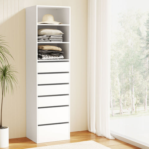 Artiss 6 Chest of Drawers Tallboy Cabinet White Chez Guru