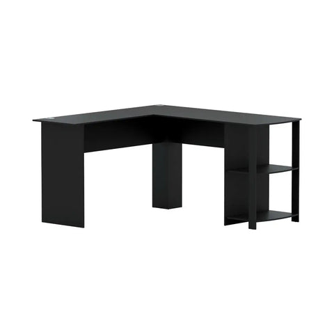 Artiss Computer Desk Shelf L-Shape Black 136CM Chez Guru