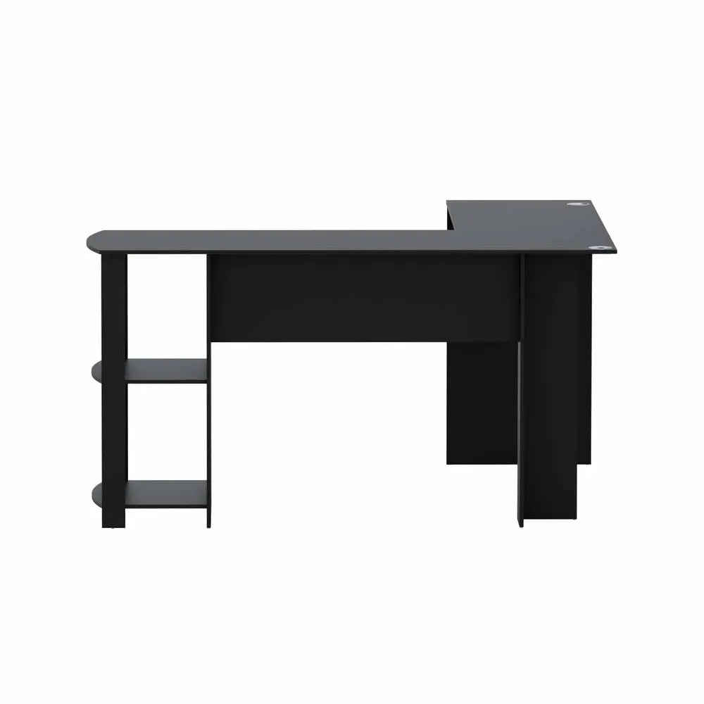 Artiss Computer Desk Shelf L-Shape Black 136CM Chez Guru