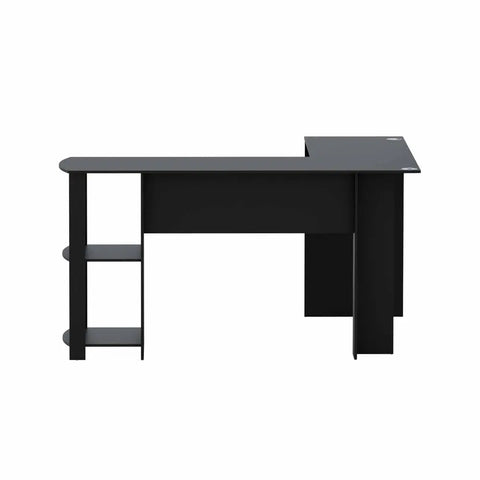 Artiss Computer Desk Shelf L-Shape Black 136CM Chez Guru