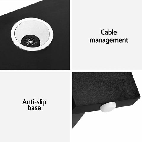 Artiss Computer Desk Shelf L-Shape Black 136CM Chez Guru