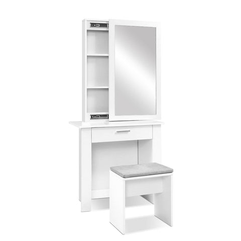 Artiss Dressing Table Stool Set Sliding Mirror White Demi Chez Guru