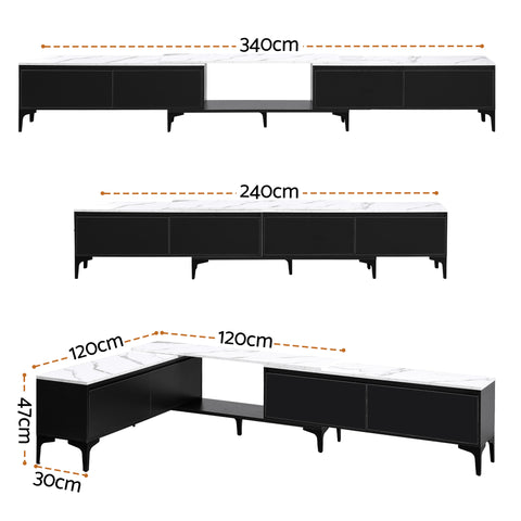 Artiss TV Cabinet Entertainment Unit Stand Extendable Black
