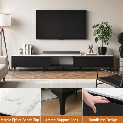 Artiss TV Cabinet Entertainment Unit Stand Extendable Black