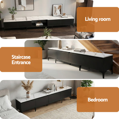 Artiss TV Cabinet Entertainment Unit Stand Extendable Black