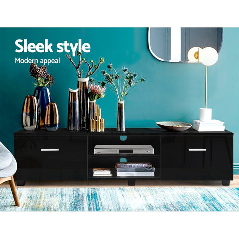 Artiss Entertainment Unit TV Cabinet 140cm Black Jim - Chez Guru
