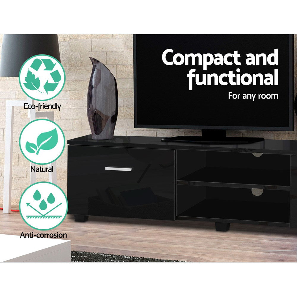 Artiss Entertainment Unit TV Cabinet 140cm Black Jim - Chez Guru
