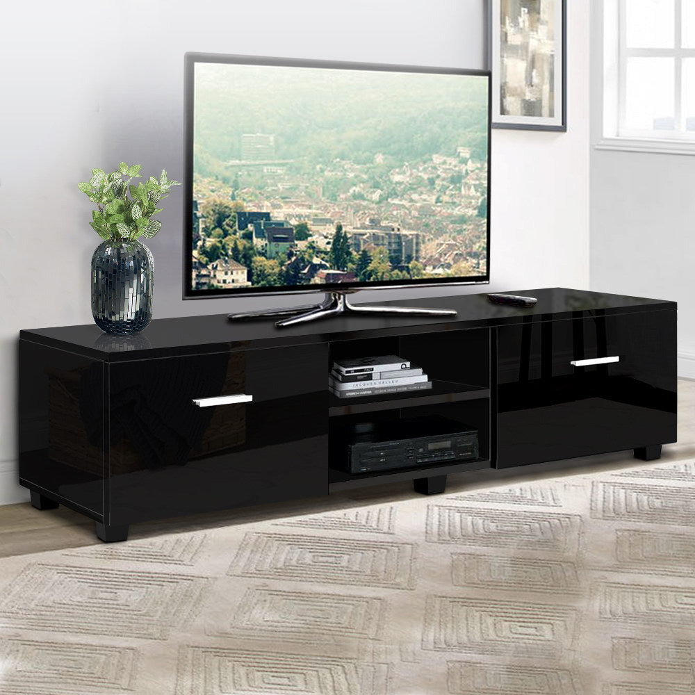 Artiss Entertainment Unit TV Cabinet 140cm Black Jim - Chez Guru