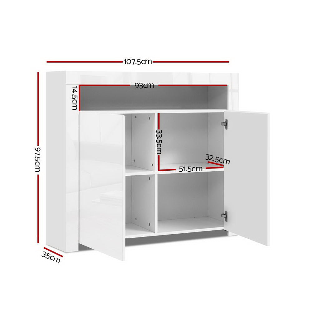 Artiss Buffet Sideboard LED - ARNO White Chez Guru