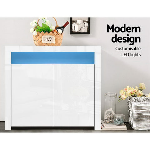 Artiss Buffet Sideboard LED - ARNO White Chez Guru