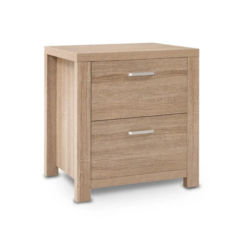 Artiss Bedside Table 2 Drawers - MAXI Pine - Chez Guru
