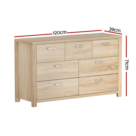 Artiss 7 Chest of Drawers - MAXI Pine Chez Guru