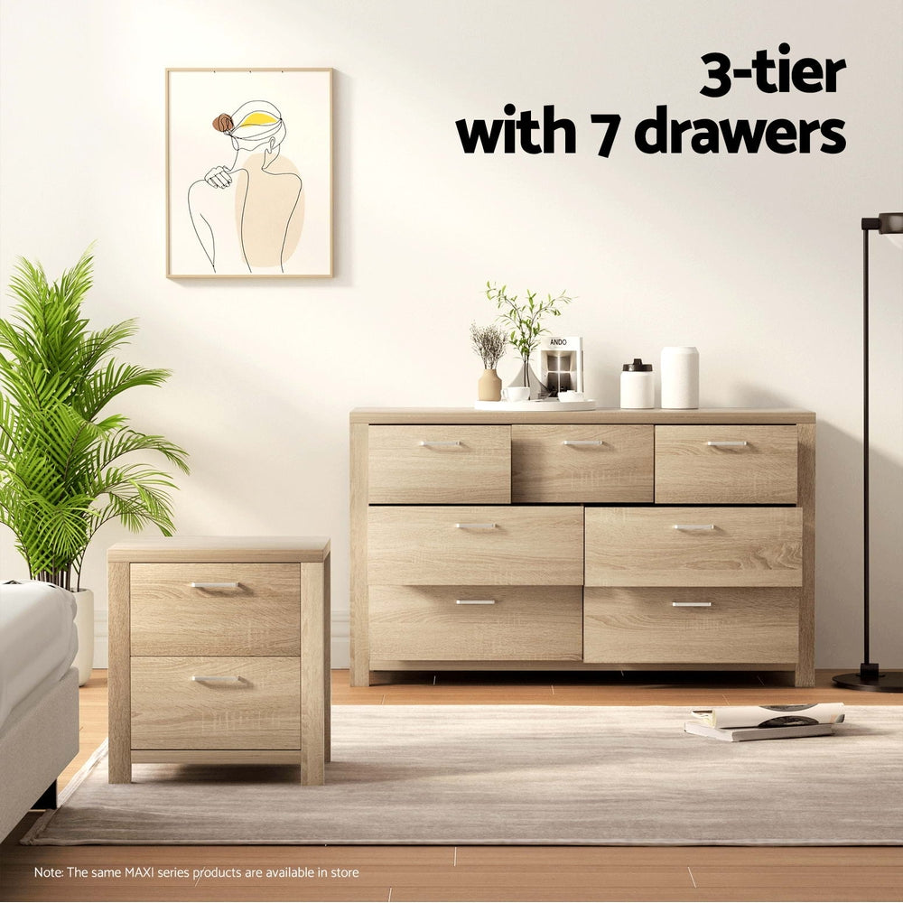 Artiss 7 Chest of Drawers - MAXI Pine Chez Guru