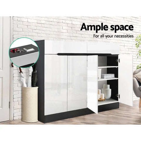 Artiss Shoe Rack Cabinet Storage 120cm w/ Drawer - White Lydia Chez Guru