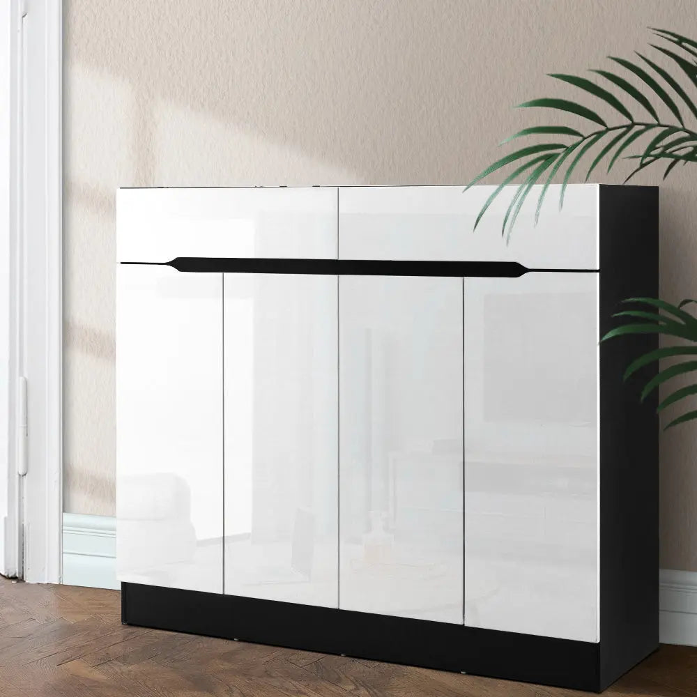 Artiss Shoe Rack Cabinet Storage 120cm w/ Drawer - White Lydia Chez Guru