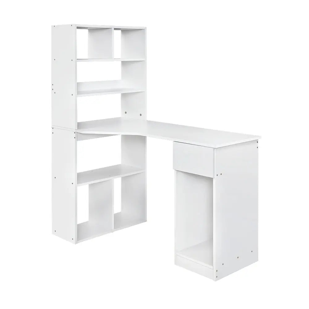 Artiss Computer Desk Bookshelf Drawer Cabinet White 120CM Chez Guru