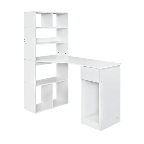 Artiss Computer Desk Bookshelf Drawer Cabinet White 120CM Chez Guru