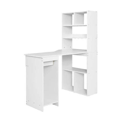 Artiss Computer Desk Bookshelf Drawer Cabinet White 120CM Chez Guru