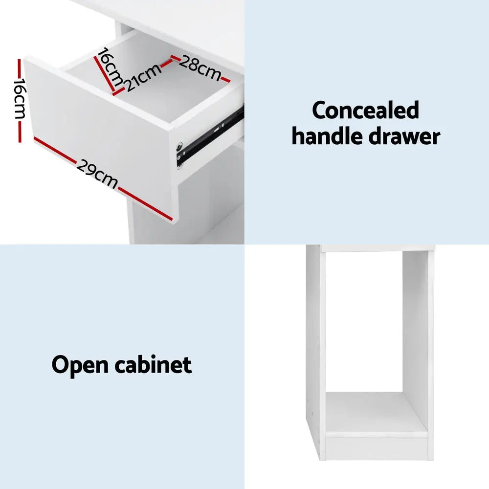 Artiss Computer Desk Bookshelf Drawer Cabinet White 120CM Chez Guru