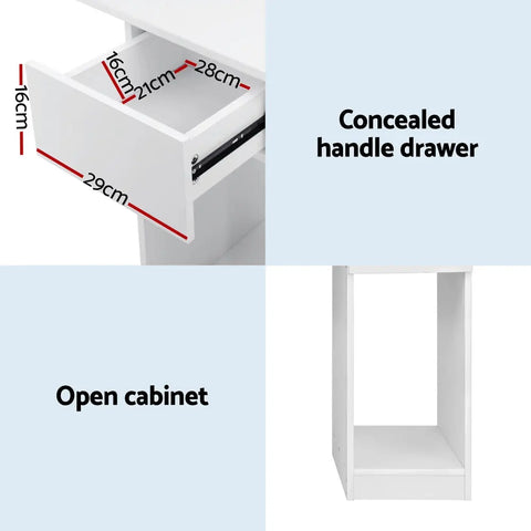 Artiss Computer Desk Bookshelf Drawer Cabinet White 120CM Chez Guru