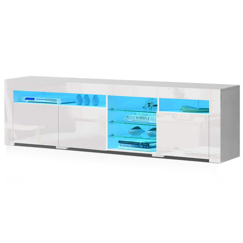 Artiss Entertainment Unit TV Cabinet LED 180cm White Bobi Chez Guru