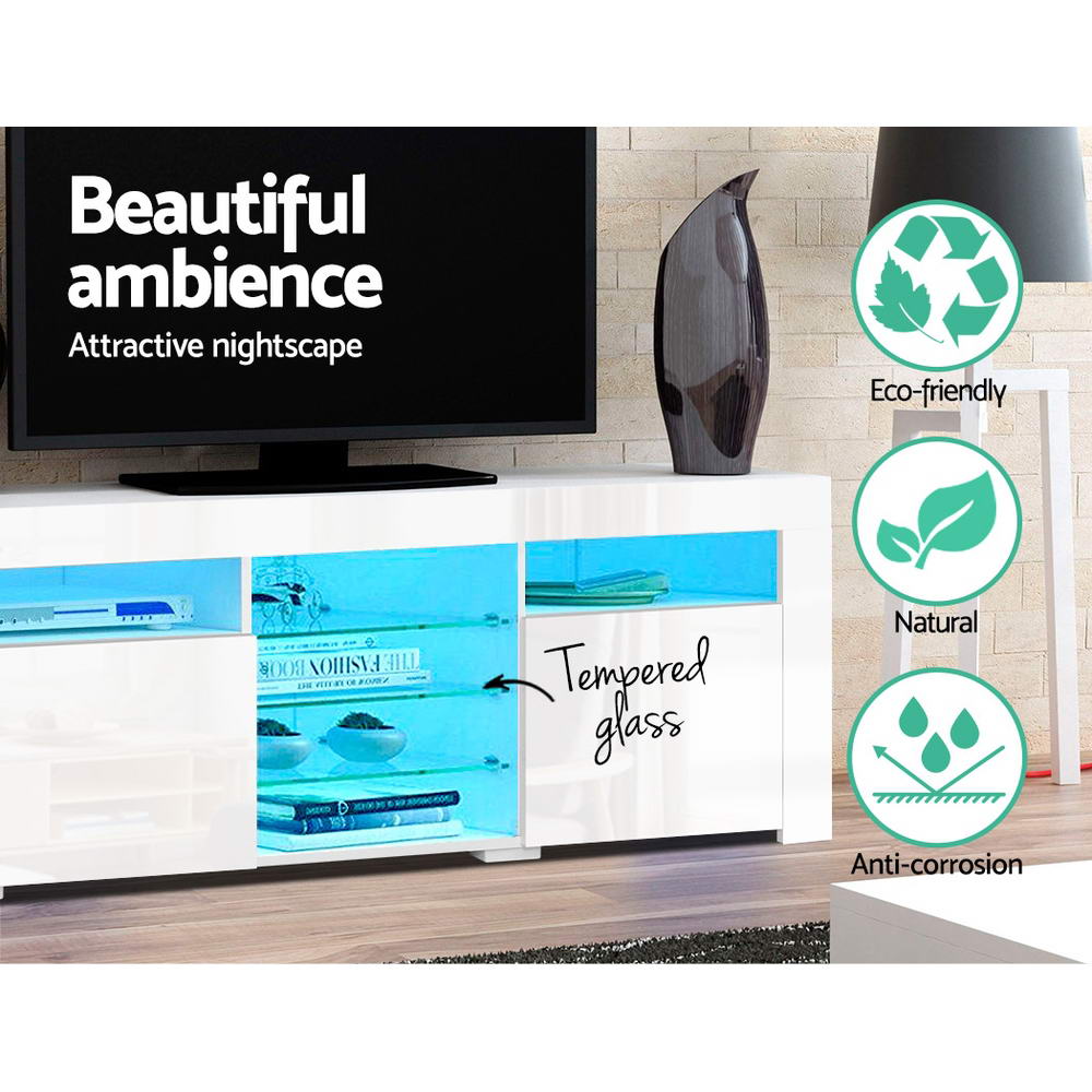 Artiss Entertainment Unit TV Cabinet LED 180cm White Bobi Chez Guru