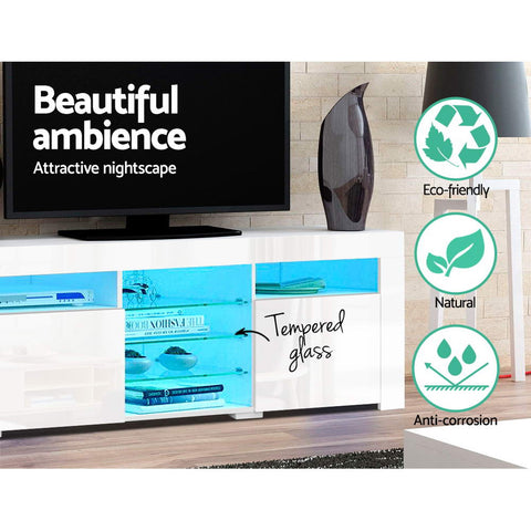 Artiss Entertainment Unit TV Cabinet LED 180cm White Bobi Chez Guru