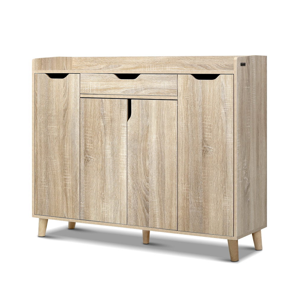 Artiss Shoe Rack Cabinet 26 Pairs Adjustable Pine Cissy Chez Guru