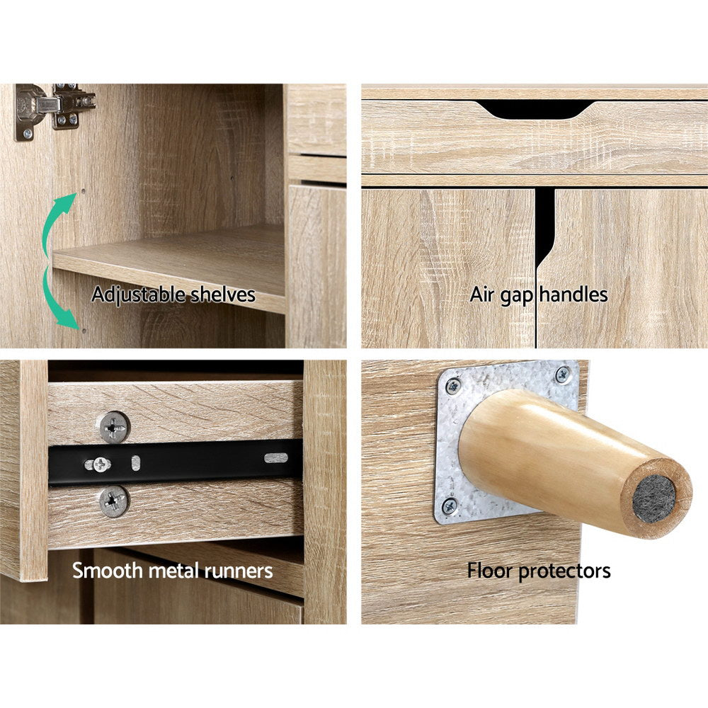 Artiss Shoe Rack Cabinet 26 Pairs Adjustable Pine Cissy Chez Guru