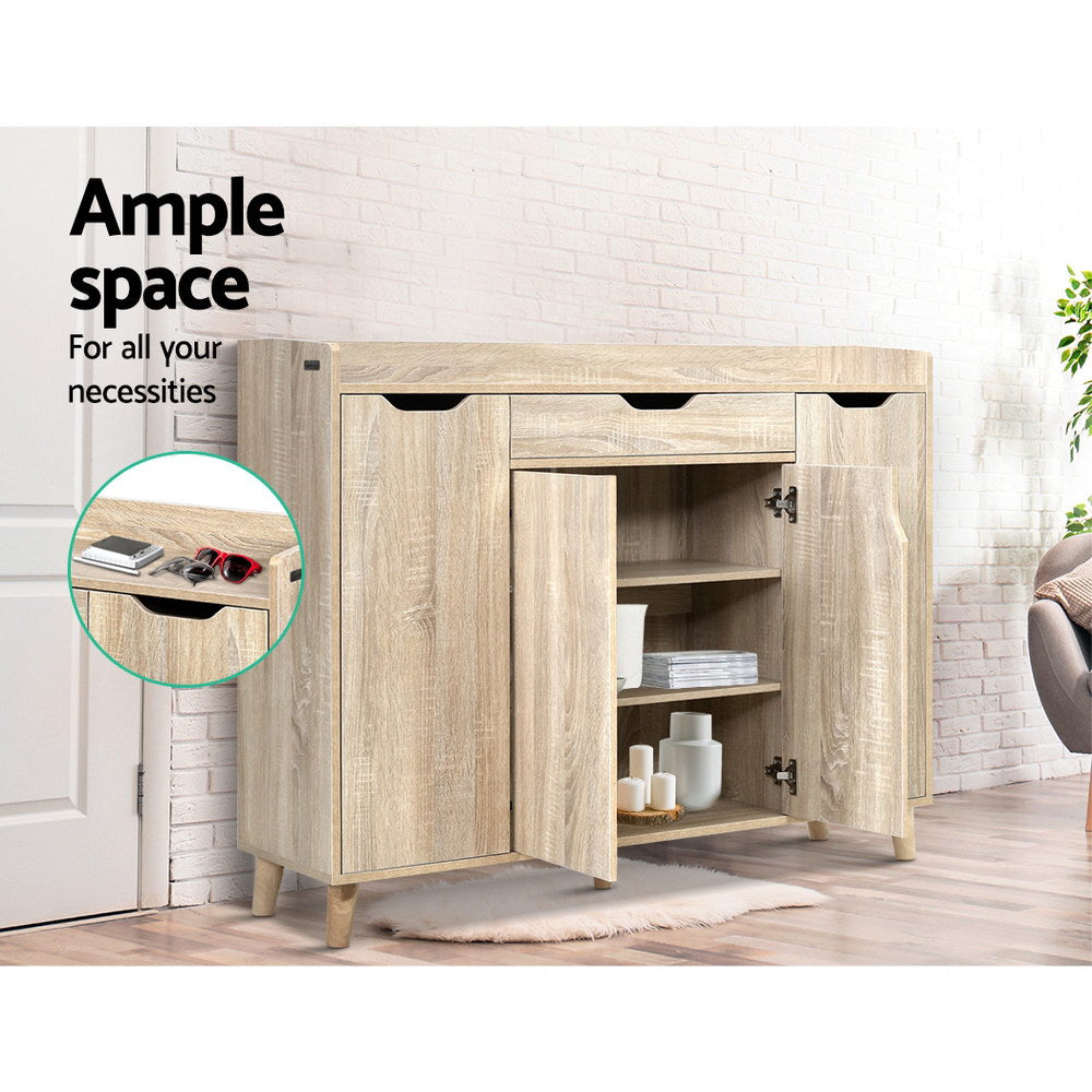 Artiss Shoe Rack Cabinet 26 Pairs Adjustable Pine Cissy Chez Guru