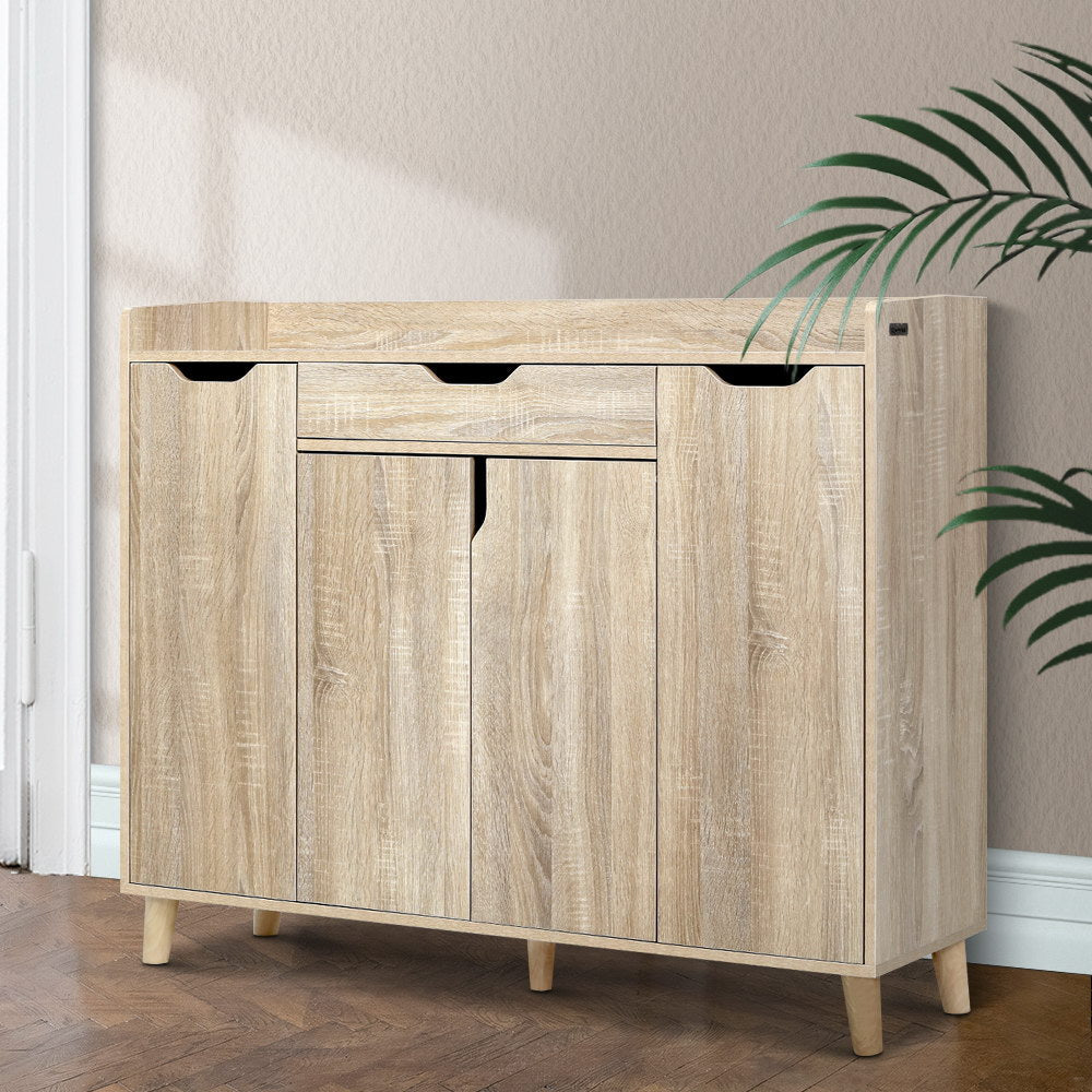 Artiss Shoe Rack Cabinet 26 Pairs Adjustable Pine Cissy Chez Guru