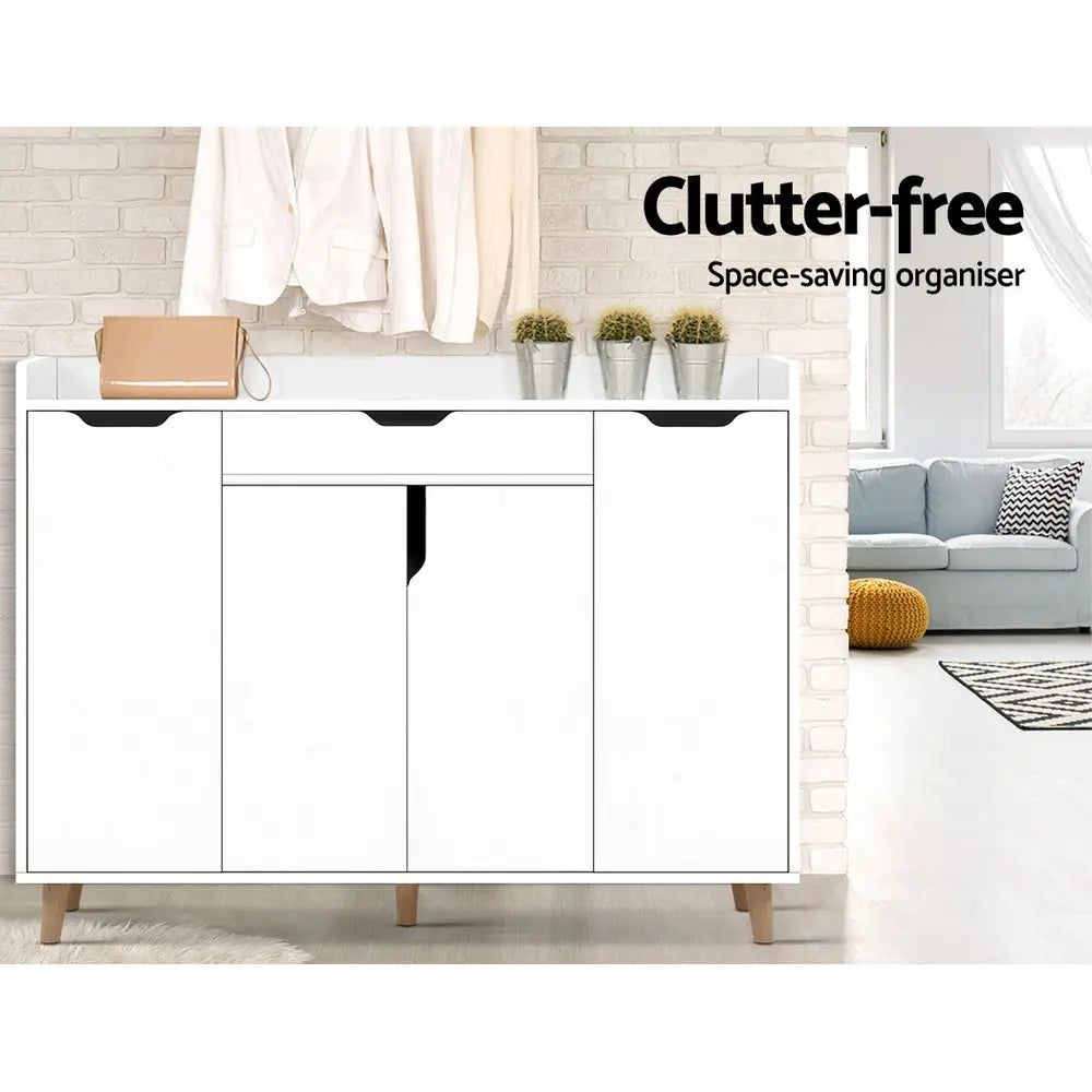 Artiss Shoe Rack Cabinet 26 Pairs Adjustable White Cissy Chez Guru