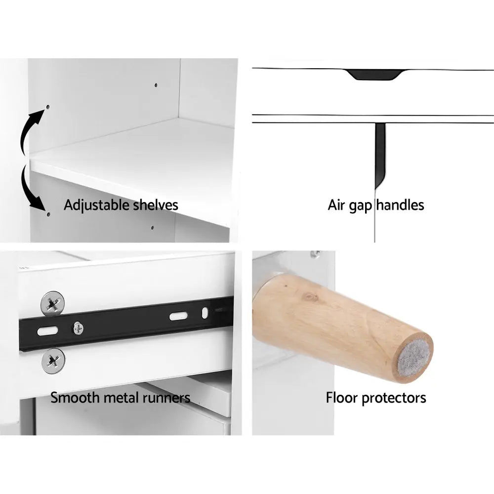 Artiss Shoe Rack Cabinet 26 Pairs Adjustable White Cissy Chez Guru