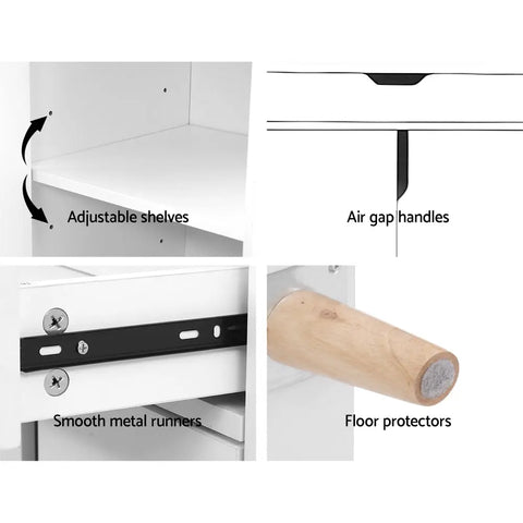 Artiss Shoe Rack Cabinet 26 Pairs Adjustable White Cissy Chez Guru