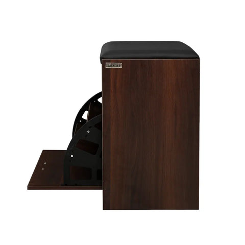 Artiss Shoe Rack Cabinet Bench15 Pairs Walnut Kyla Chez Guru