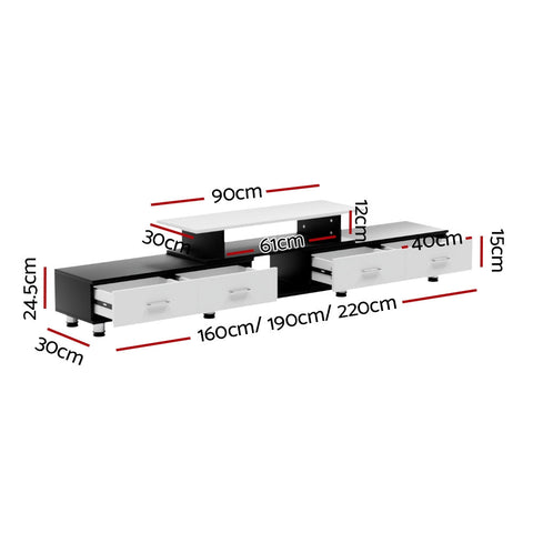 Artiss TV Cabinet Entertainment Unit Extendable 160CM To 220CM Chez Guru