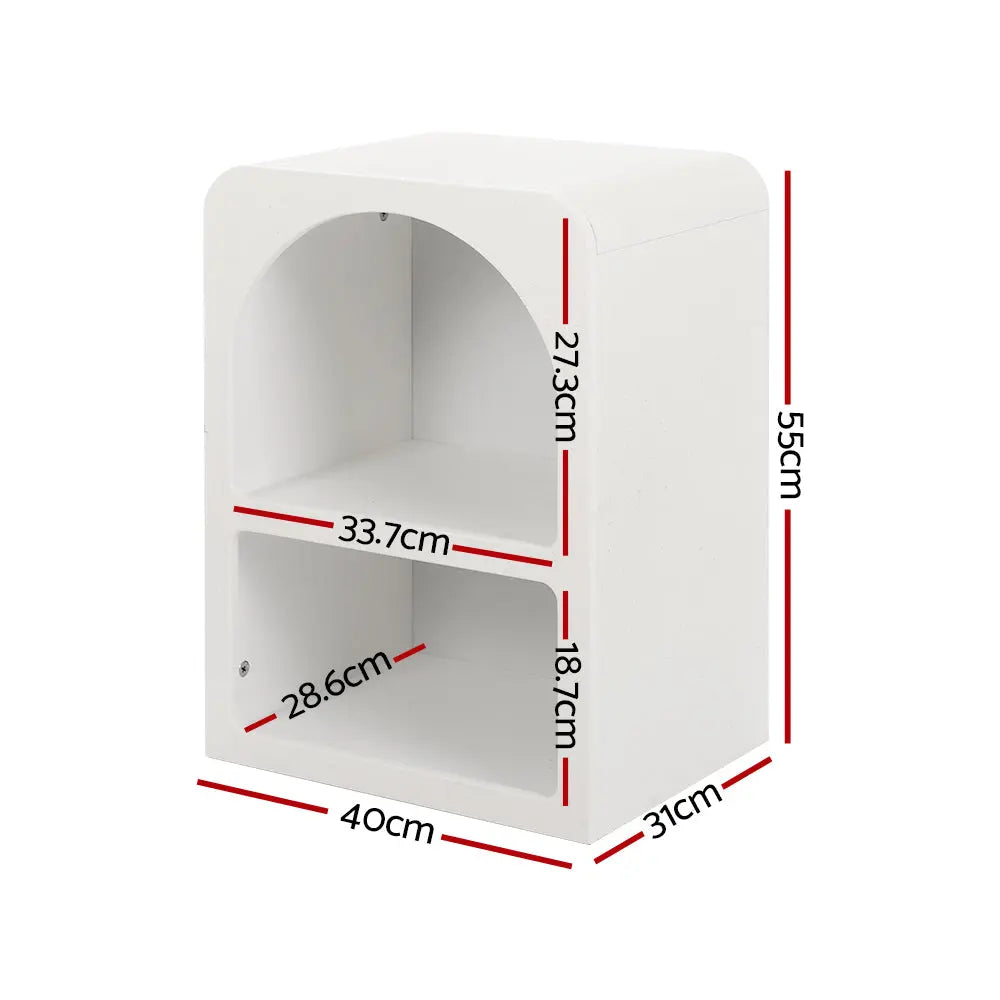 Artiss Bedside Table Shelves Side End Table Storage Nightstand White ARCHED - Chez Guru