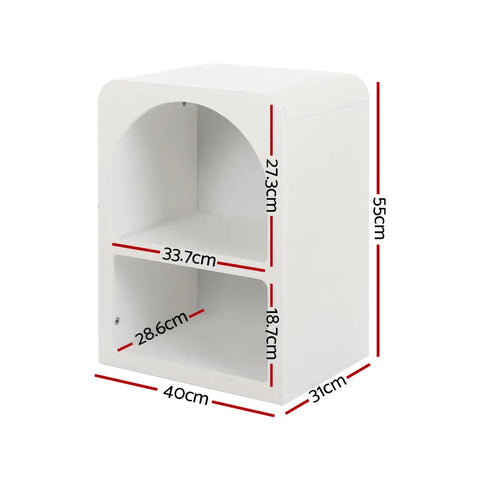 Artiss Bedside Table Shelves Side End Table Storage Nightstand White ARCHED - Chez Guru