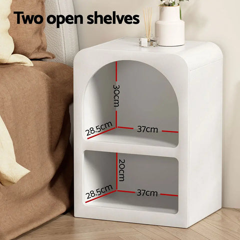 Artiss Bedside Table Shelves Side End Table Storage Nightstand White ARCHED - Chez Guru