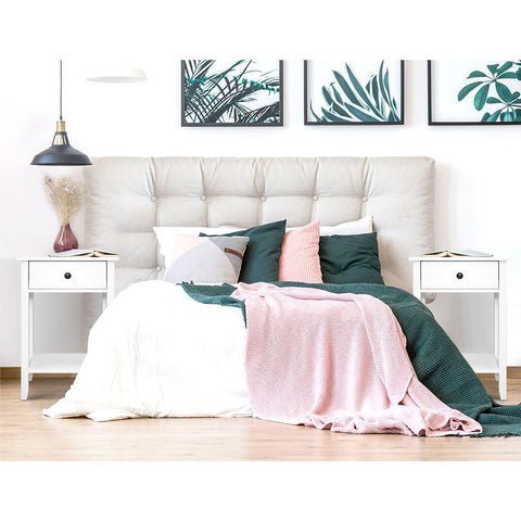 Artiss Bedside Table 1 Drawer with Shelf - BOWIE White Chez Guru