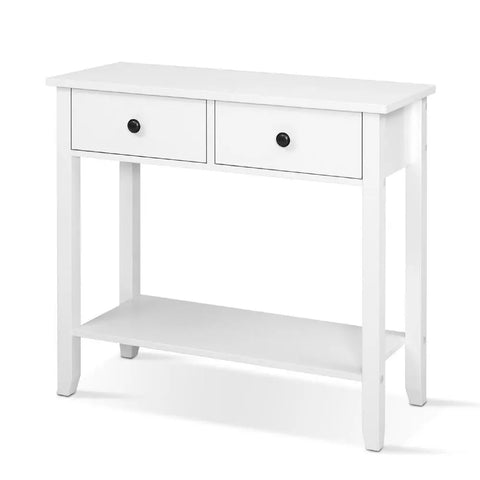 Artiss Console Table 2 Drawers 80CM White Chole Chez Guru