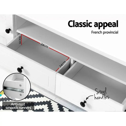 Artiss TV Cabinet Entertainment Unit 160cm White Kubi - Chez Guru