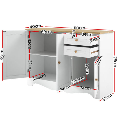 Artiss Buffet Sideboard 3 Doors - BERNE White Chez Guru