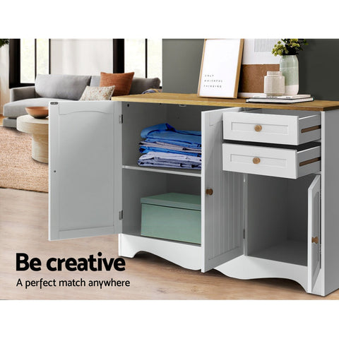 Artiss Buffet Sideboard 3 Doors - BERNE White Chez Guru