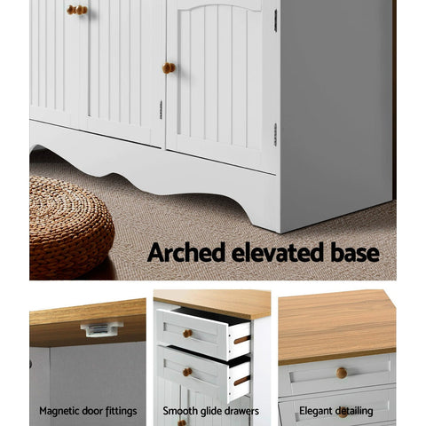Artiss Buffet Sideboard 3 Doors - BERNE White Chez Guru