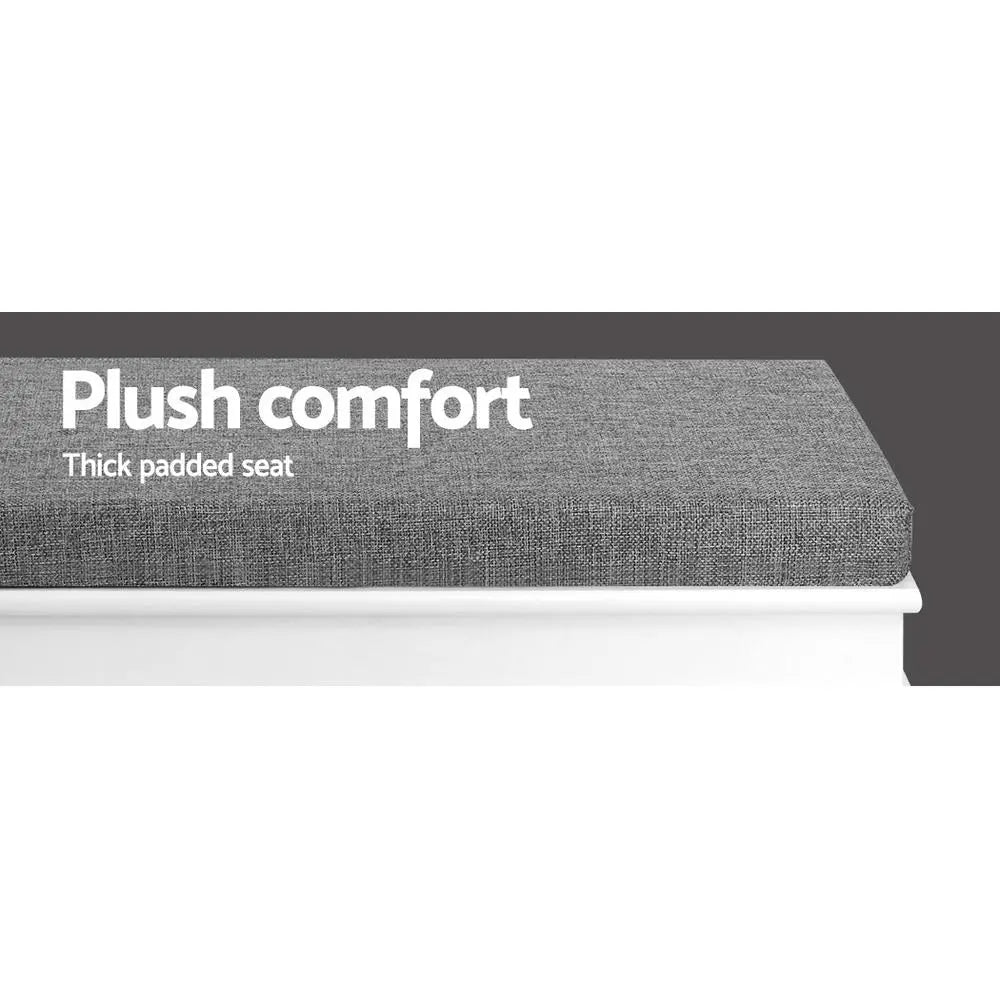 Artiss Shoe Rack Cabinet Bench 8 Pairs White Chez Guru