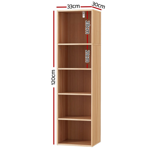 Artiss Bookshelf 5 Tiers MILO Pine Chez Guru