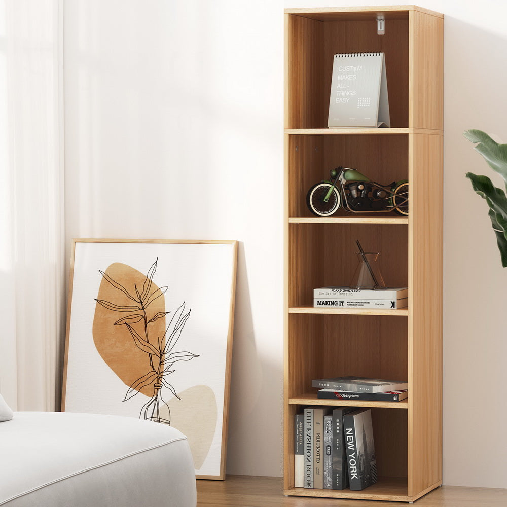 Artiss Bookshelf 5 Tiers MILO Pine Chez Guru