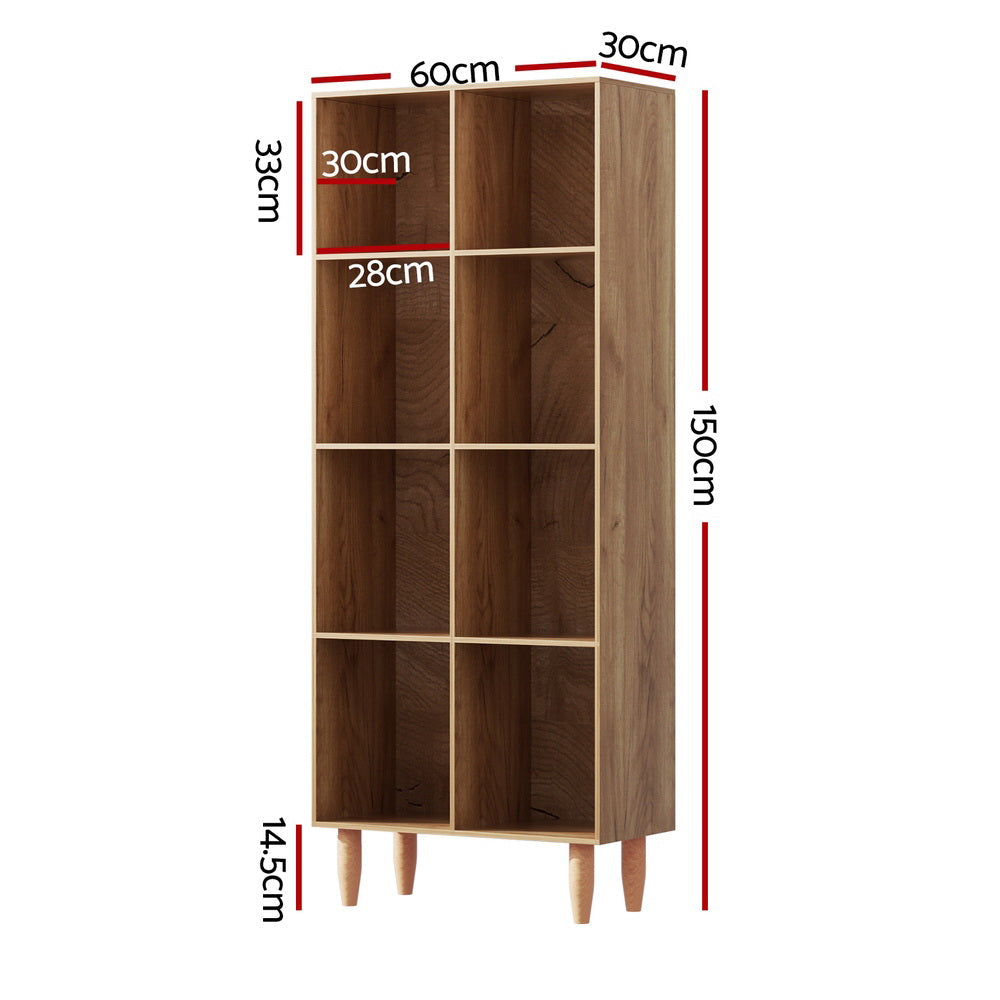 Artiss Bookshelf Bookcase 4 Tiers LEOR Walnut Chez Guru