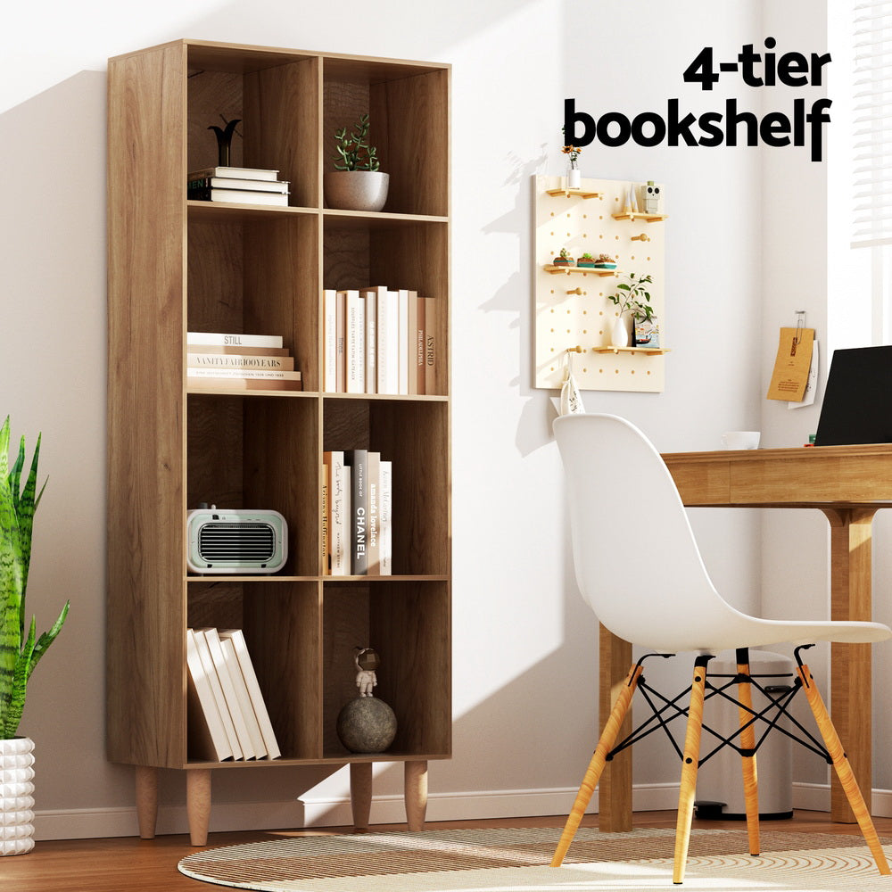 Artiss Bookshelf Bookcase 4 Tiers LEOR Walnut Chez Guru
